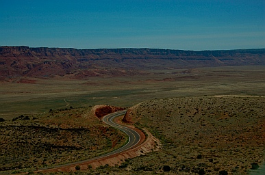 Our RV starts the climb up to the Kaibab Plateau, Arizona