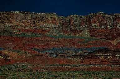 Vermillion Cliffs AZ near Lees Ferry Arizona seen from our RV on the road