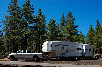 Hitchhiker fifth wheel at Bonito Campground in Flagstaff, AZ