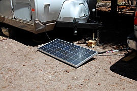Kyocera 130 watt solar panel charges the RV