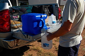 Getting drinking water for dry camping