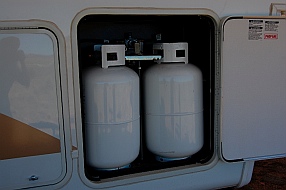 When we drycamp or boondock, many of our power needs are met by propane