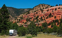 Boondock site, Parowan UT in our fifth wheel RV.