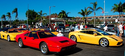Ferrari and Lamborghini car club on Shelter Island