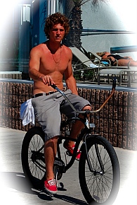 Beach bikes and coaster bikes at Mission Beach San Diego California