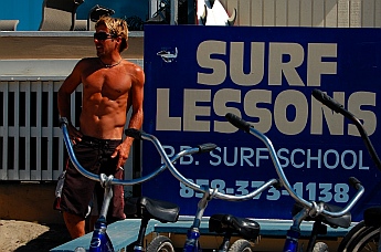 Surf lessons, surfing and the surf lifestyle at Mission Beach San Diego California