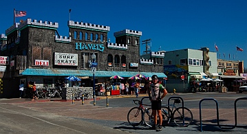 Surf shops and surfer lifestyle at Mission Beach San Diego California