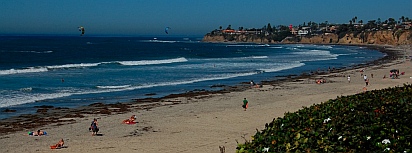 View looking from Mission Beach up towards Pacific Beach  San Diego California