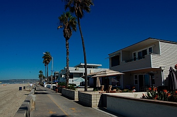 Beachfront bungalows and villas on Mission Beach