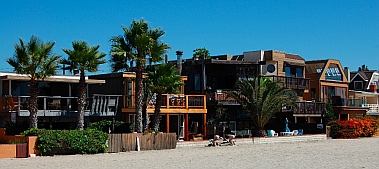 Beachfront bungalows and villas on Mission Beach
