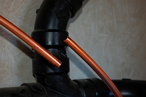 Severed gas line prior to installing our vent-free blue flame heater