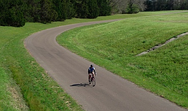 Bicycle ride to an Indian Mound on Natchez Trace Parkway, Mississippi