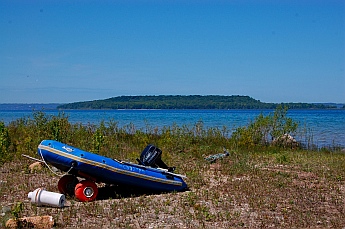 Old Mission Peninsula Michigan boat