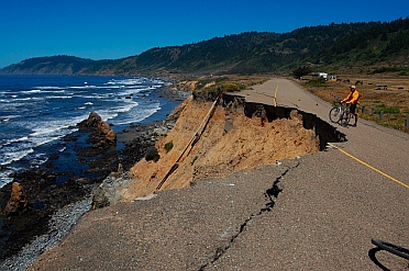 Route 1 erosion Westport-Union State Park on the northern CA California coast.  Not good for an RV