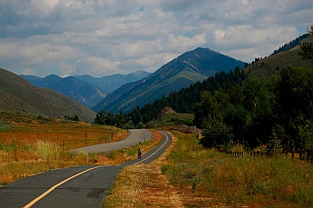 Paved bike path near Elkhorn Idaho