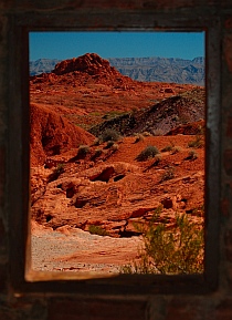 View out the window of one of the cabins