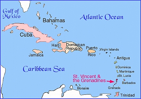 Map of Caribbean