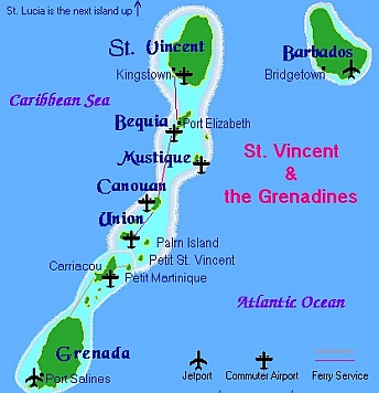 Map of Grenadines