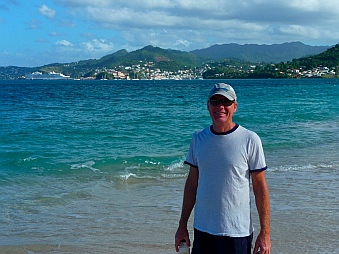 Mark with St. George's Grenada behind him.