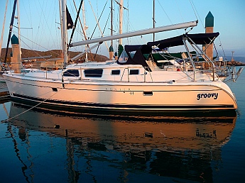 sv Groovy in her new slip in Ensenada, home for the next six monthgs