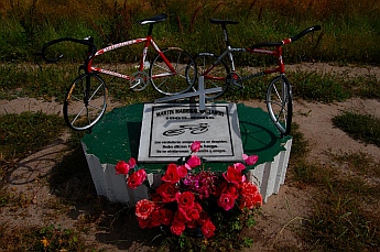 Cyclist's memorial near Ensenada