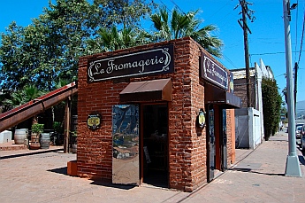 A French Fromagerie kiosk building outside Santo Tomas winery's tasting room