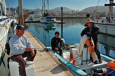 Chilly Willy, Ivan and Christopher, the Hotel Coral & Marina dockworkers