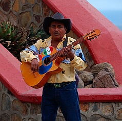 Street musician at La Bufadora