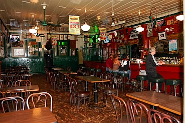 Inside Hussong's Cantina, the oldest cantina in Ensenada, MX