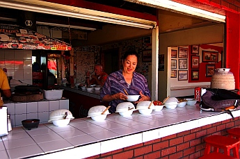 Inside Taqueria Las Brisas - best taco stand in Ensenada