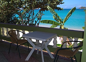 Balcony table, Adam's Eve Apartments Carriacou Grenada