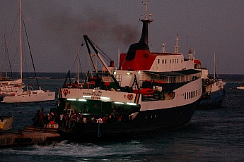 MV Barracuda (mail boat and ferry) arrives from St. Vincent