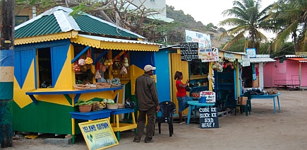 Shops in Clifton town square, Union Island, Grenadines