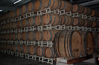 Oak barrels age the more select varieties.