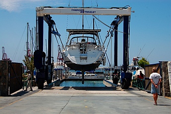 s/v Groovy is launched at Baja Naval