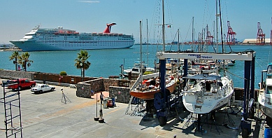 Cruise ship as seen from Baja Naval
