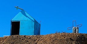 A loved one's shrine or memorial at Punta Belcher, Bahia Magdalena, Baja California