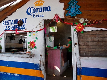 Las Guera restaurant in Chamela Bay.