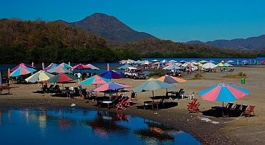 Estuary on La Boquita Beach, Santiago Bay, Manzanillo, Colima, Mexico