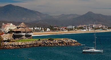 s/v Groovy anchored off Las Hadas Resort in Manzanillo, Mexico