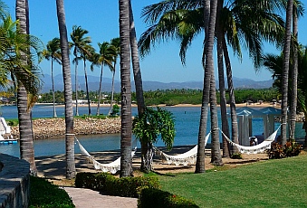 Hammocks in Grand Bay Resort Barra de Navidad Jalisco, Mexico