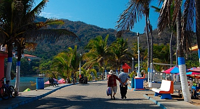 Barra de Navidad entrance channel pier, Jalisco, Mexico