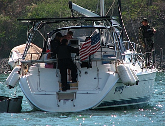 s/v Groovy gets boarded by the Mexican Navy in Tenacatita.