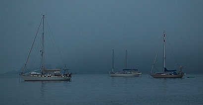 Fog in Bahia Chamela anchorage