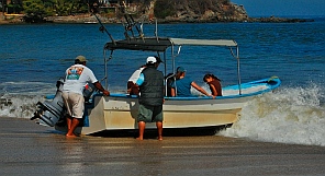 Panga launch at Sayulita