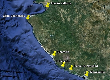"Costa Alegre" (Gold Coast) Anchorages.