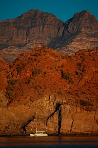 Red rock cliffs Puerto Agua Verde, Baja California Sur, Sea of Cortez, Mexico