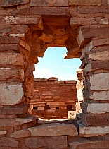 Window in Lomaki Pueblo at Wupatki National Monument, Flagstaff, AZ