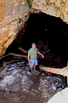 Dirty snow in the Ice Cave, Dixie National Forest, Utah