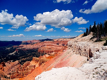 Fluffy clouds at Cedar Breaks National Monument, Utah
